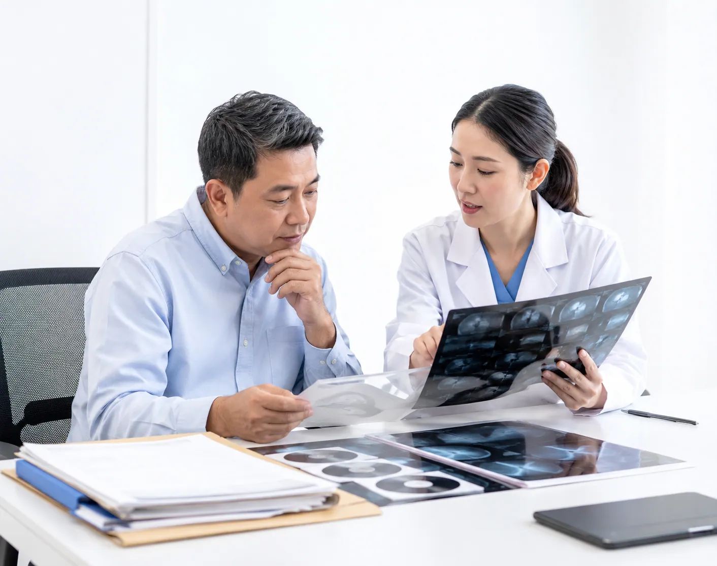 Patient health check questions reviewed before PET-CT or MRI planning