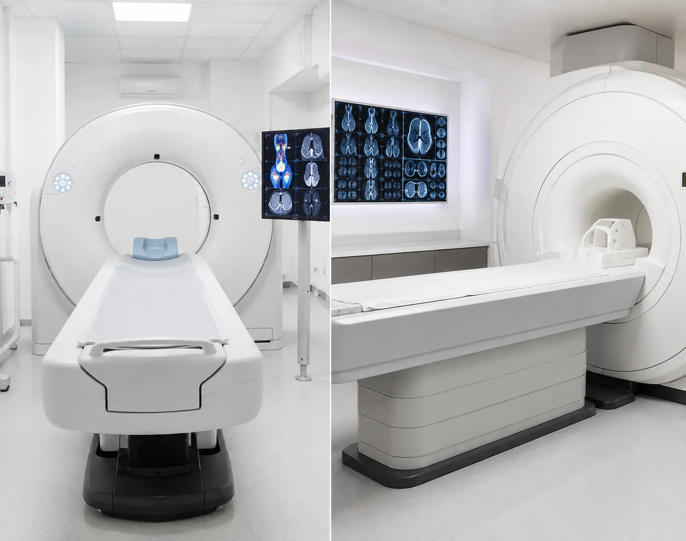 Medical imaging used when comparing PET-CT and MRI for cancer-related health checks