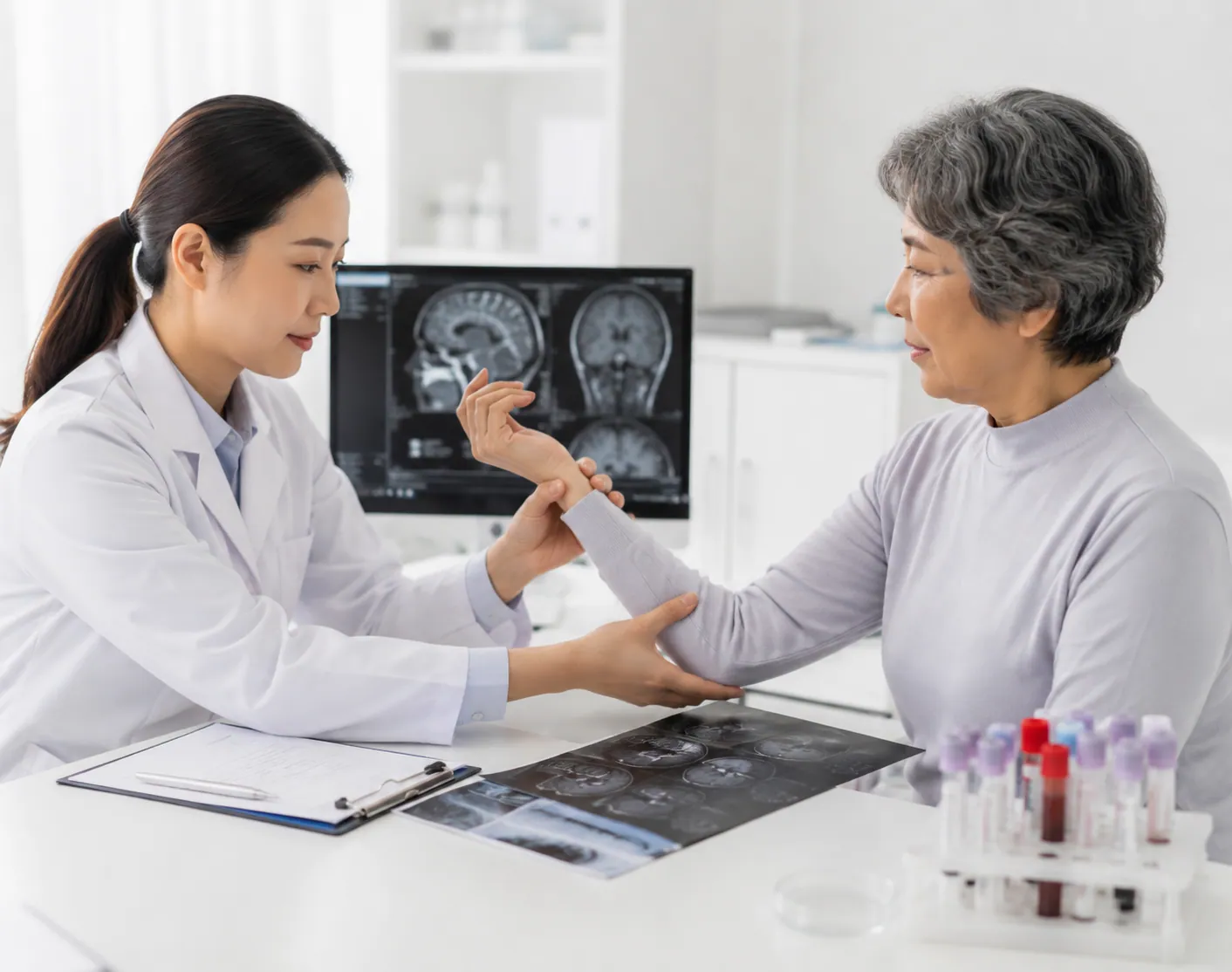 Follow-up laboratory imaging and functional results used to measure recovery after stem cell care