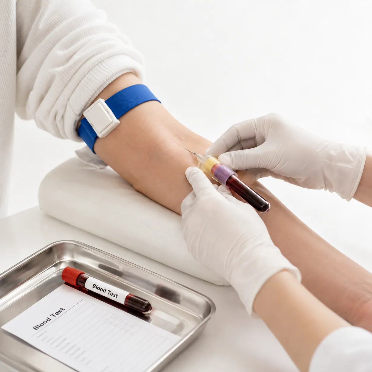 Clinical blood draw for laboratory testing before stem cell therapy in Japan