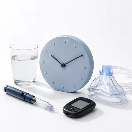 Insulin, glucose meter and anesthesia mask for procedure planning