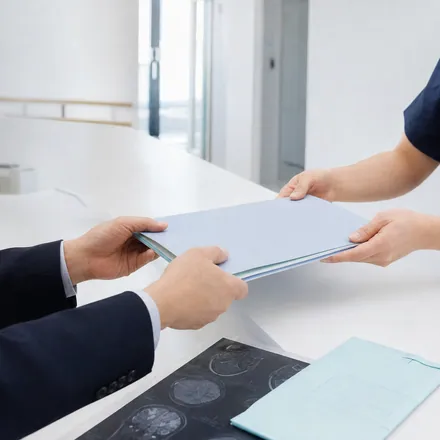 Patient medical records being submitted for a stem cell consultation in Japan