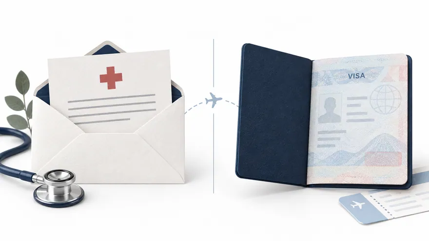 Referral letter and medical stay visa shown as different documents